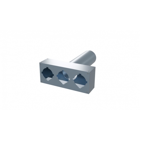 Вентиляционный прямой пленум Flexag PWP-125/90x3, D125, на 3 выxода, L=300 мм