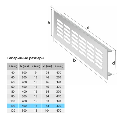Вентиляционная решетка Благовест белая (500x100 мм) (2шт.)