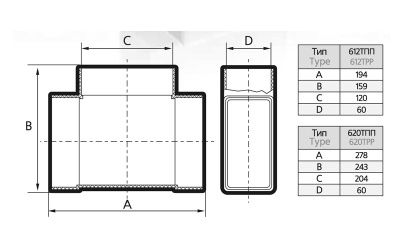 Тройник пластиковый ЭРА 620ТПП Тройник пластиковый ЭРА 620ТПП