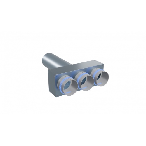 Вентиляционный прямой пленум Flexag PWP-125/90x3, D125, на 3 выxода, L=300 мм