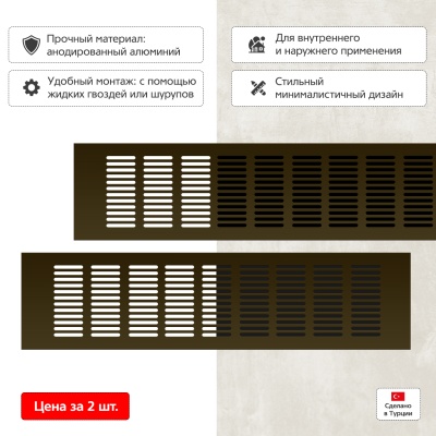 Вентиляционная решетка Благовест бронза (400x100) (2шт.) Вентиляционная решетка Благовест бронза (400x100) (2шт.)