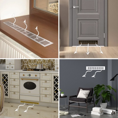 Вентиляционная решетка Благовест белая (500x120 мм) (2шт.)