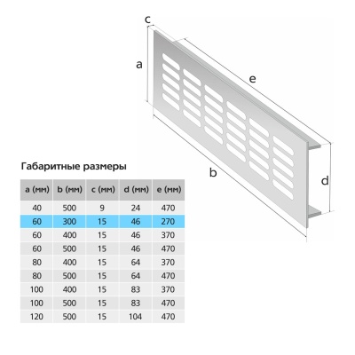 Вентиляционная решетка Благовест серебро (300x60 мм) (2шт.) Вентиляционная решетка Благовест серебро (300x60 мм) (2шт.)